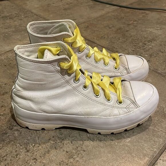 Converse White Chuck Taylor All Star Lugged Leather Sneaker Shoes Womens Size 8 - Picture 10 of 12